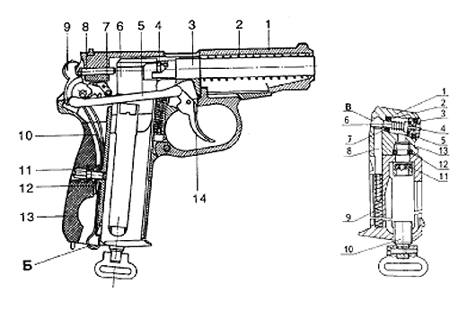 Схема пистолета МР-654К